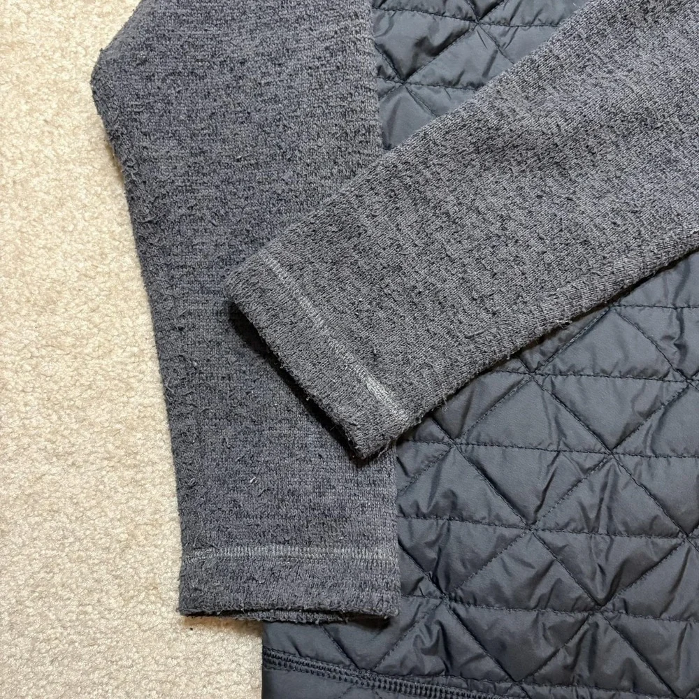 The North Face Jacket Boys Medium 10/12 Black Quilted Fleece Hooded Zip‎ Outdoor
